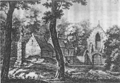 Ruines de l'ermitage d'apr�s le chevalier de la Barri�re