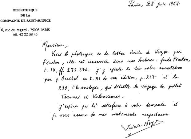 Lettre du P�re Ir�n�e Noye